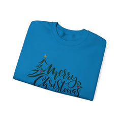 "Merry Christmas" Crewneck, Unisex Sweater, Winter Fashion, Festive Apparel, Holiday Gift, Christmas tree