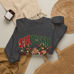 Oh Deer Christmas Sweatshirt — Cute Reindeer Holiday Crewneck