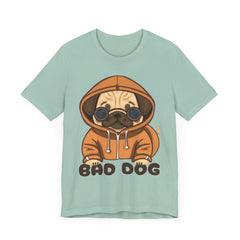 Graphic Tee with Cute Bad Dog Illustration - Unisex Jersey Short Sleeve Tee