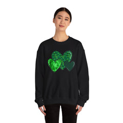 Green Heart Patterns Unisex Heavy Blend Crewneck Sweatshirt | St. Patrick's Day/Christmas