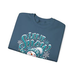 Let It Snow Snowman Crewneck Sweatshirt — Cozy Holiday Winter Pullover