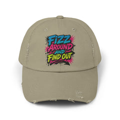 Fizz Around and Find Out Unisex Distressed Cap, Casual Hat, Trendy Headwear, Fizz Jewelry Reveals
