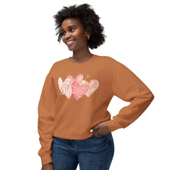 Watercolor Hearts Crewneck Sweatshirt — Valentine's Day Romantic Pullover