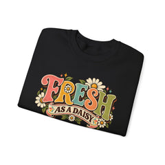 Fresh as a Daisy Crewneck Sweatshirt – Retro Spring Floral Graphic