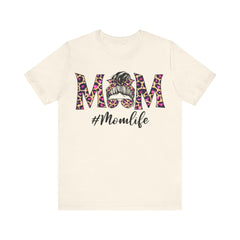 Mom Life Cheeta Print Unisex Jersey Tee - Fun Floral Design for Mothers