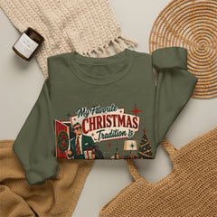 "My Favorite Christmas Tradition is Leaving Early" Vintage Holiday Christmas Crewneck