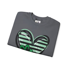 St. Patrick's Day Heart Sweatshirt - Unisex Heavy Blend Crewneck