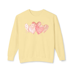 Watercolor Hearts Crewneck Sweatshirt — Valentine's Day Romantic Pullover