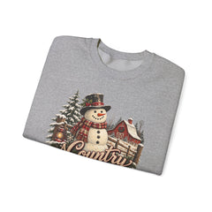 Country Christmas Sweatshirt — Vintage Snowman Holiday Crewneck