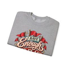 "I Have Enough Red Flags, Thanks" Vintage Banner Graphic Valentine Sweatshirt