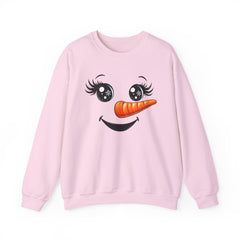 Happy Snowman Crewneck Sweatshirt | Winter Apparel, Christmas Gift, Cozy Sweater, Holiday Clothing, Carrot Nose Design