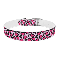 Dog Collar- Pink Leopard Print Hearts