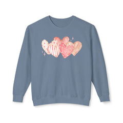 Watercolor Hearts Crewneck Sweatshirt — Valentine's Day Romantic Pullover