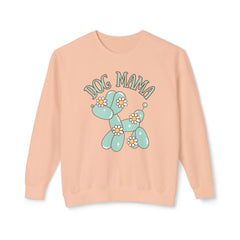 Dog Mama Crewneck Sweatshirt — Cute Balloon Dog Floral Design- Comfort Colors