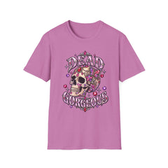 "Dead Gorgeous" T‑Shirt- Skull Floral- Halloween Vibes