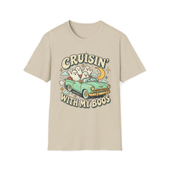 Cruisin' With My Boos T-Shirt — Cute Retro Ghosts Driving Graphic Halloween BP