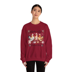 "Makin' a List, Chicken It Twice" Christmas Chicken Crewneck Gildan Sweatshirt