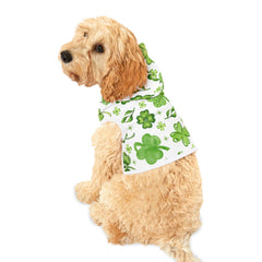 Shamrocks Print Dog Hoodie for St. Patrick's Day