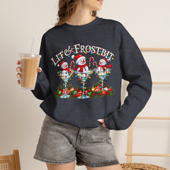 Lit & Frostbit Design | Festive Christmas Martinis, Winter Parties, Snowman Apparel, Christmas Party Sweatshirt
