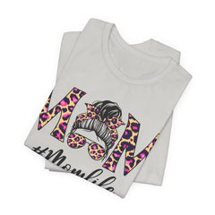 Mom Life Cheeta Print Unisex Jersey Tee - Fun Floral Design for Mothers