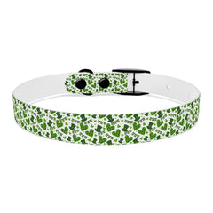 Dog Collar - Green Leprechaun Hats and Green Hearts Design