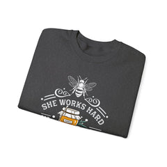Bee Inspired Crewneck Sweatshirt - Funny Honey Lover Apparel, Hard Working Women