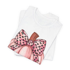 Cute Pink Pumpkin Graphic Tee for Fall, Autumn Shirt, Halloween Top, Harvest Celebration T-Shirt, Seasonal Apparel, Gift Idea