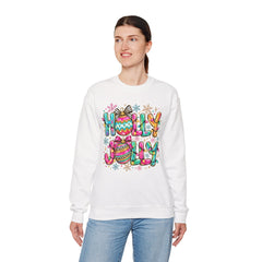 Holly Jolly Crewneck Gildan Sweatshirt — Colorful Christmas Ornament Holiday Sweater