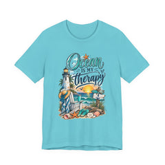 Ocean Is My Therapy T-Shirt — Beach Lighthouse Sunset Tee