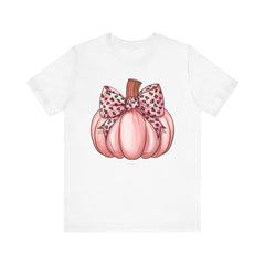 Cute Pink Pumpkin Graphic Tee for Fall, Autumn Shirt, Halloween Top, Harvest Celebration T-Shirt, Seasonal Apparel, Gift Idea