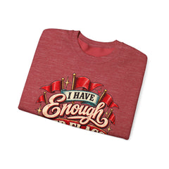 "I Have Enough Red Flags, Thanks" Vintage Banner Graphic Valentine Sweatshirt