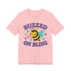 Buzzed on Bling - Bee T-Shirt | Fun Unisex Tee for Bee Lovers and Jewelry Lovers alike