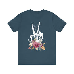 Bone Fingers w Flowers - Halloween T-Shirt