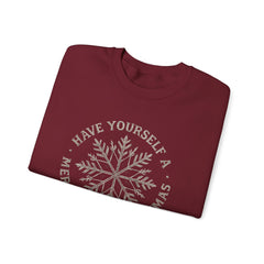 “Have Yourself a Merry Little Christmas” Snowflake Gildan Crewneck Sweatshirt
