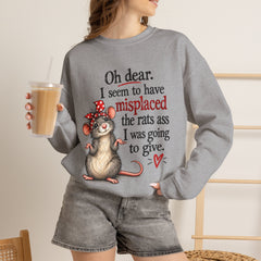Sarcastic Crewneck Sweatshirt - Don’t Give A Rats Ass