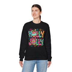 Holly Jolly Crewneck Gildan Sweatshirt — Colorful Christmas Ornament Holiday Sweater