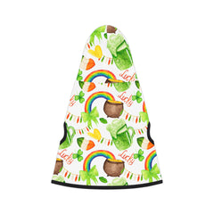 Beer and Shamrock Print Dog Hoodie for St. Patrick's Day