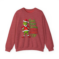 Rock - Paper - Scissors - Throat Punch- Dr. Seuss Grinch Christmas Sweatshirt