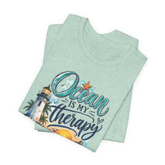 Ocean Is My Therapy T-Shirt — Beach Lighthouse Sunset Tee