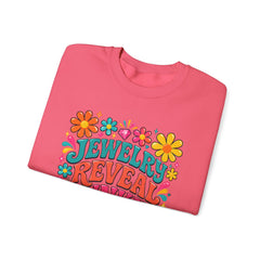 Jewelry Reveal Junkie Sweatshirt by Gildan, Cozy Unisex Crewneck, Gift for Jewelry Lovers