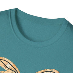 Vintage Newspaper Print Pen & Ink Bow T-Shirt