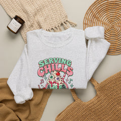 Halloween Sweatshirt — "Serving Chills with Extra Whipped Cream" Retro Ice Cream Graphic - BP