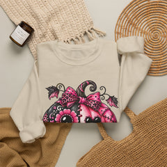 Pink Sugar Skull Pumpkin Sweatshirt ~ Halloween Vibes