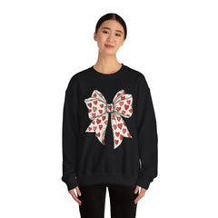 Valentine Heart Bow Sweatshirt — Cute Ribbon Graphic Crewneck