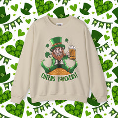 St. Patrick's Day Unisex Crewneck- Cheers Leprechaun