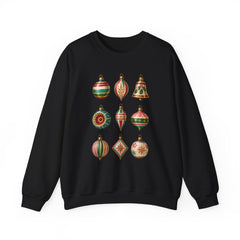 Crewneck Sweatshirt — Vintage Christmas Ornaments Holiday Pullover