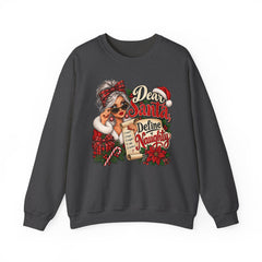 Christmas Sweatshirt - "Dear Santa Define Naughty" Festive Holiday Crewneck