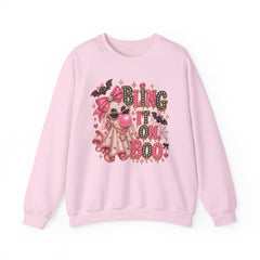 'Bling It On Boo' Pink Ghost Halloween Crewneck Sweatshirt