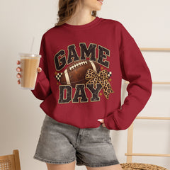 Game Day Sweatshirt — Leopard Football Graphic Crewneck