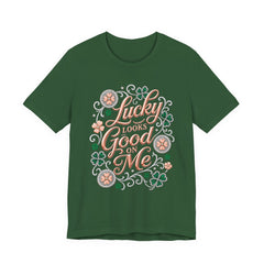 Lucky Looks Good On Me T‑Shirt — St. Patrick’s Day Clover Graphic Tee